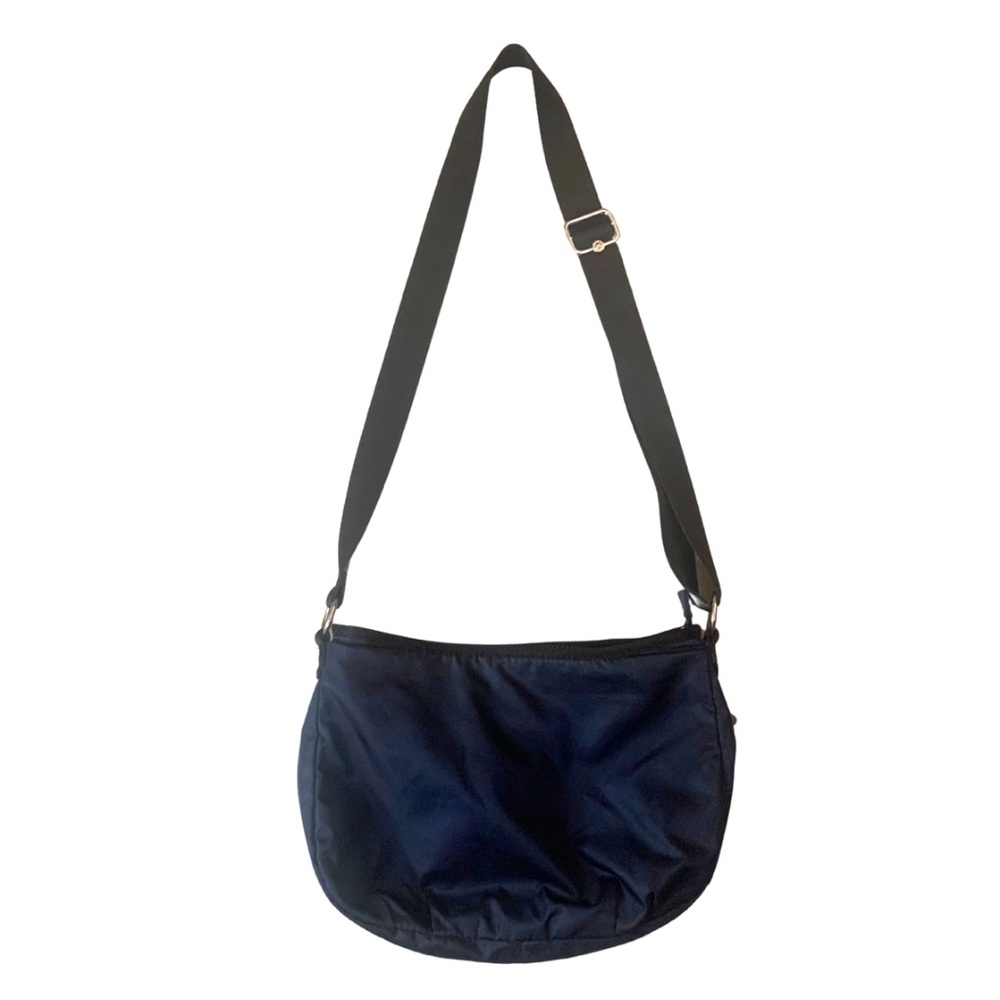 Kipling Navy Blue Crossbody Crescent Bag Nylon Monkey Messenger Travel Casual - Picture 7 of 9